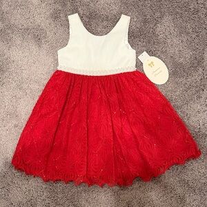 American Princess Red and White Lace Dress